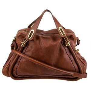 Chloe Large Paraty Bag Tobacco Brown Calfskin Leather